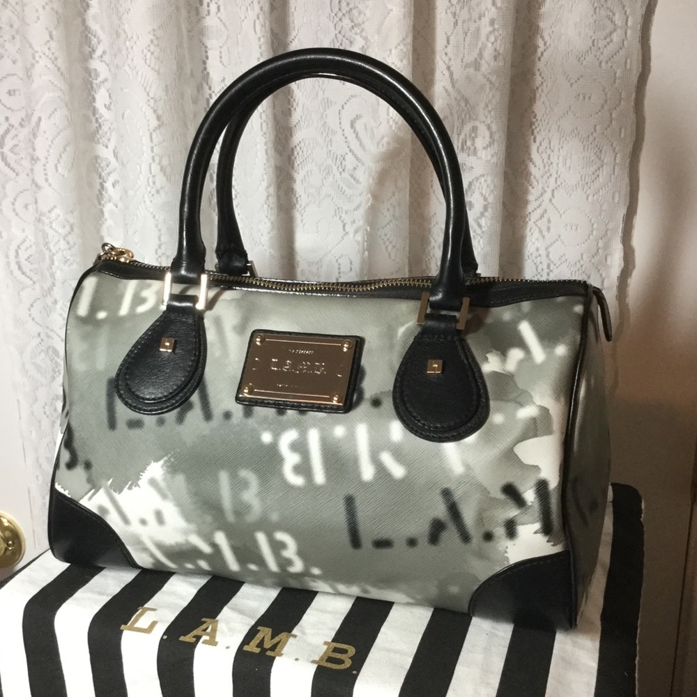 L.A.M.B. Gray Stencil Satchel